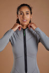 Women's Vitality Bodysuit - Grey numbatsport