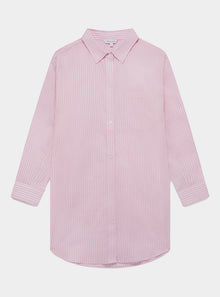 Pink & White Stripe Women's Organic Cotton Nightshirt
