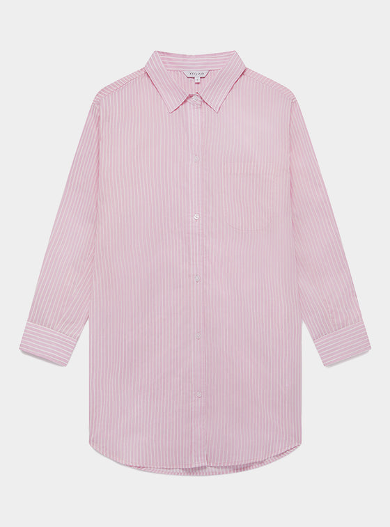 Pink & White Stripe Women's Organic Cotton Nightshirt