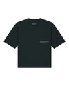 Womens Organic Cotton Boxy T-Shirt in Jet Black hewn.