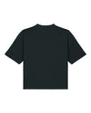 Womens Organic Cotton Boxy T-Shirt in Jet Black hewn.