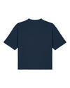 Womens Organic Cotton Boxy T-Shirt in Midnight Navy Blue hewn.