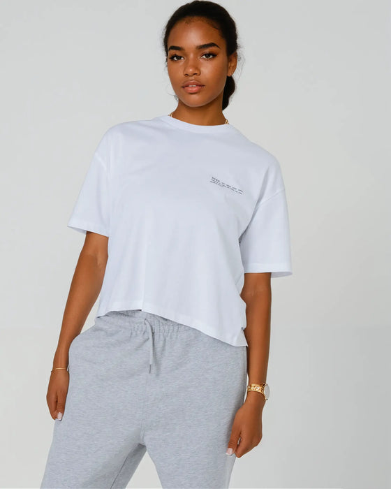 Womens Organic Cotton Boxy T-Shirt in Natural Cotton hewn.