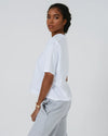 Womens Organic Cotton Boxy T-Shirt in Natural Cotton hewn.