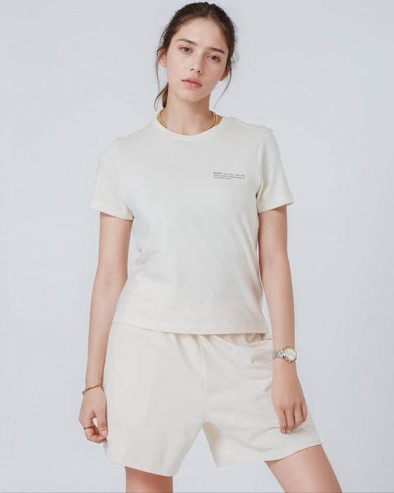 Womens Organic Cotton Fitted T-Shirt in Aloe Green hewn.