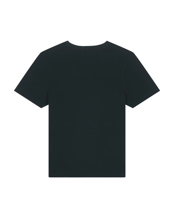 Womens Organic Cotton Fitted T-Shirt in Jet Black hewn.