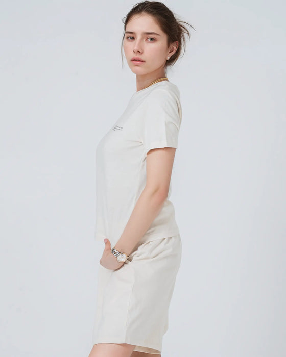 Womens Organic Cotton Fitted T-Shirt in Natural Cotton hewn.