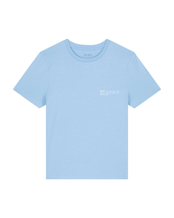 Womens Organic Cotton Fitted T-Shirt in Sky Blue hewn.