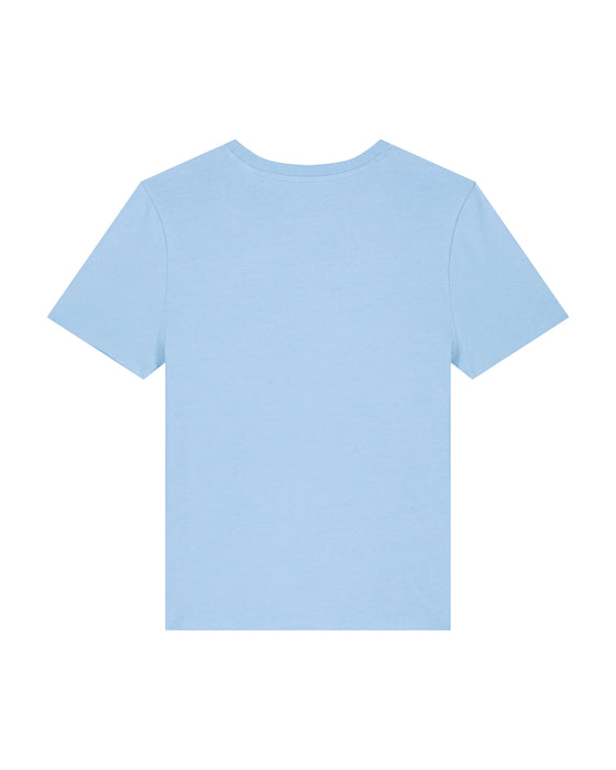 Womens Organic Cotton Fitted T-Shirt in Sky Blue hewn.