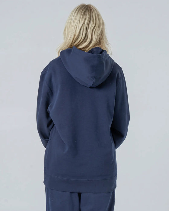 Womens Organic Cotton Relaxed-Fit Hoodie in Anthracite hewn.