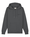 Womens Organic Cotton Relaxed-Fit Hoodie in Anthracite hewn.