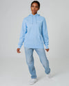 Womens Organic Cotton Relaxed-Fit Hoodie in Cloud Grey Marl hewn.