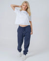 Womens Organic Cotton Relaxed-Fit Joggers in Cloud Grey Marl hewn.