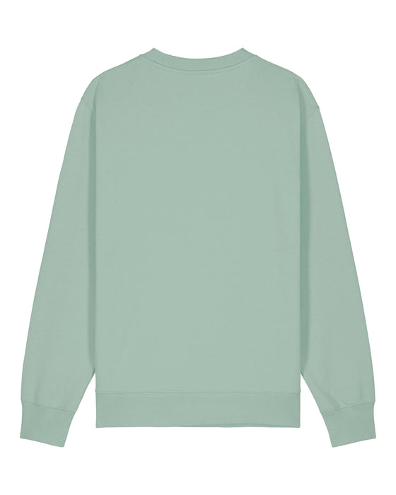 Womens Organic Cotton Relaxed-Fit Sweatshirt in Aloe Green hewn.