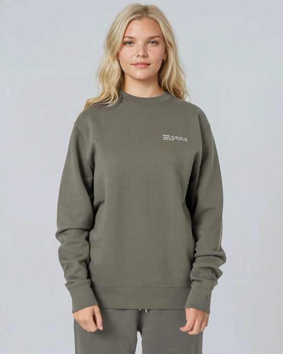 Womens Organic Cotton Relaxed-Fit Sweatshirt in Anthracite hewn.