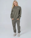 Womens Organic Cotton Relaxed-Fit Sweatshirt in Anthracite hewn.