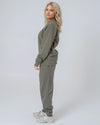 Womens Organic Cotton Relaxed-Fit Sweatshirt in Anthracite hewn.