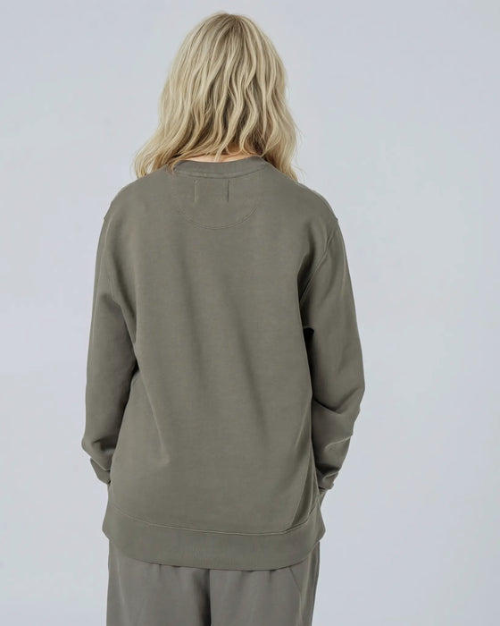 Womens Organic Cotton Relaxed-Fit Sweatshirt in Clay Brown hewn.