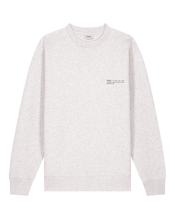 Womens Organic Cotton Relaxed-Fit Sweatshirt in Cloud Grey Marl hewn.