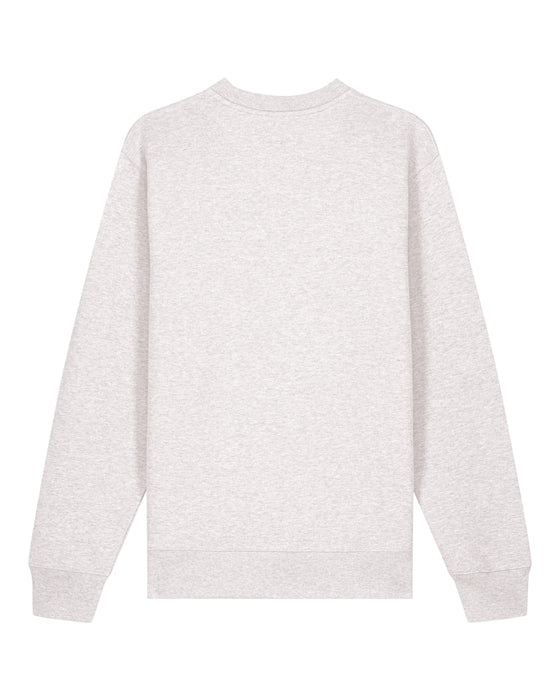 Womens Organic Cotton Relaxed-Fit Sweatshirt in Cloud Grey Marl hewn.