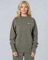 Womens Organic Cotton Relaxed-Fit Sweatshirt in Cloud Grey Marl hewn.