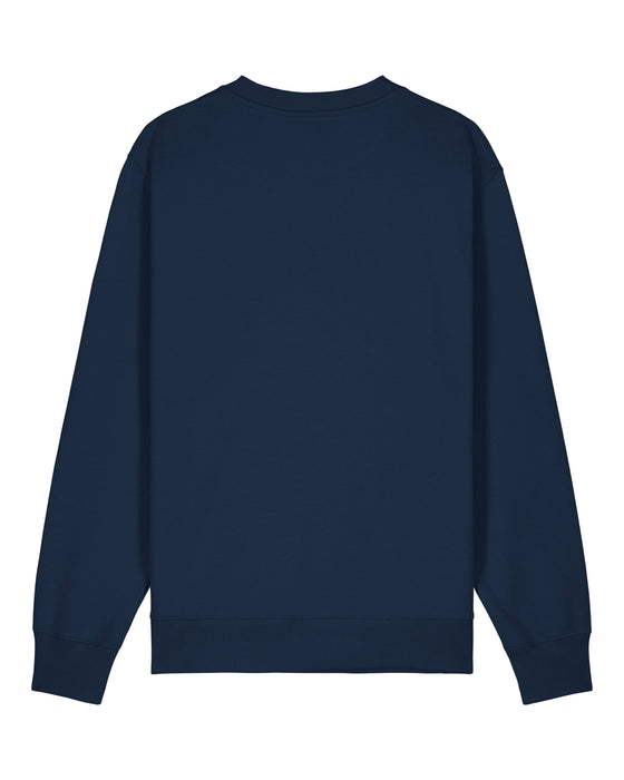 Womens Organic Cotton Relaxed-Fit Sweatshirt in Midnight Navy hewn.