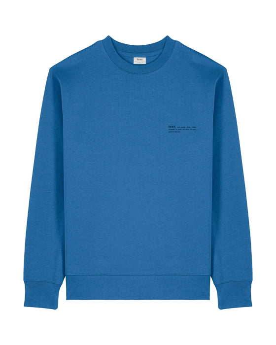 Womens Organic Cotton Relaxed-Fit Sweatshirt in Morpho Blue hewn.