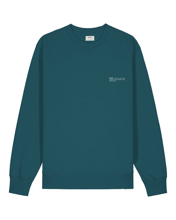 Womens Organic Cotton Relaxed-Fit Sweatshirt in Ocean Blue hewn.