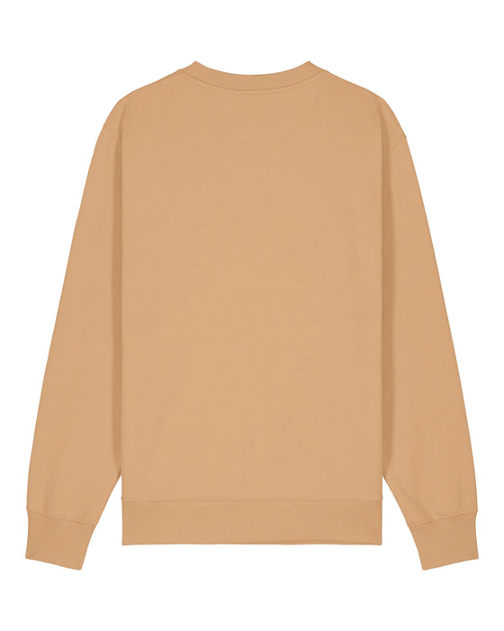 Womens Organic Cotton Relaxed-Fit Sweatshirt in Sand hewn.