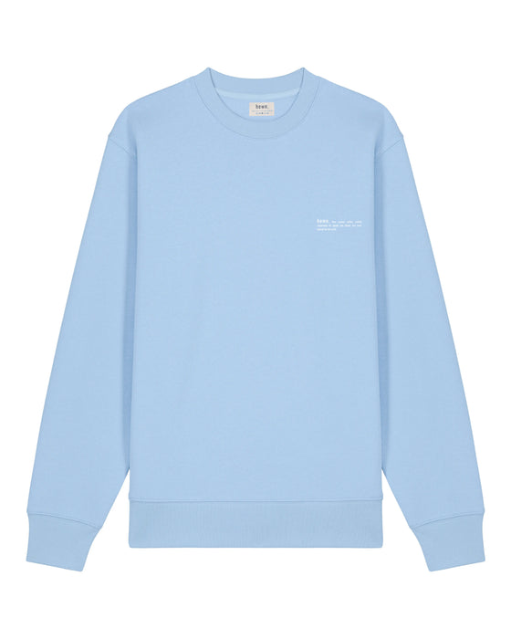 Womens Organic Cotton Relaxed-Fit Sweatshirt in Sky Blue hewn.