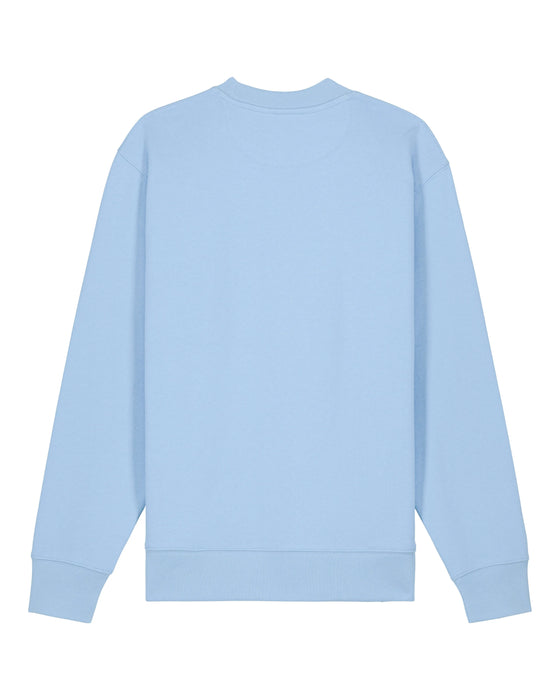 Womens Organic Cotton Relaxed-Fit Sweatshirt in Sky Blue hewn.