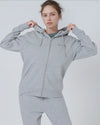 Womens Organic Cotton Relaxed-Fit Zip Hoodie in Ocean Blue hewn.