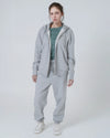 Womens Organic Cotton Relaxed-Fit Zip Hoodie in Ocean Blue hewn.