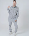 Womens Organic Cotton Relaxed-Fit Zip Hoodie in Rock Grey Marl hewn.