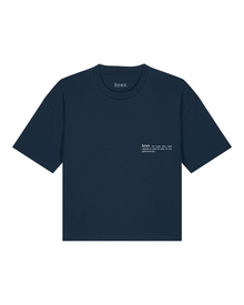  Womens Organic Cotton Boxy T-Shirt in Midnight Navy Blue