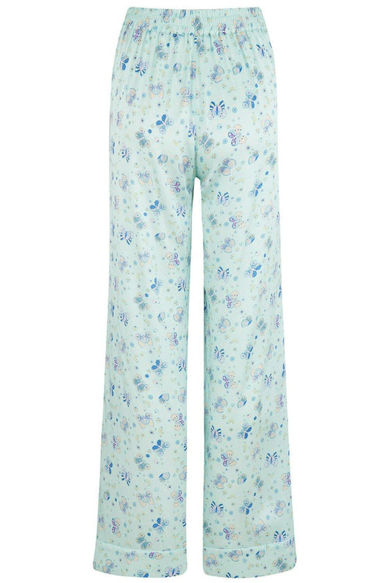 Poppy Glacier Butterfly Silk Trouser