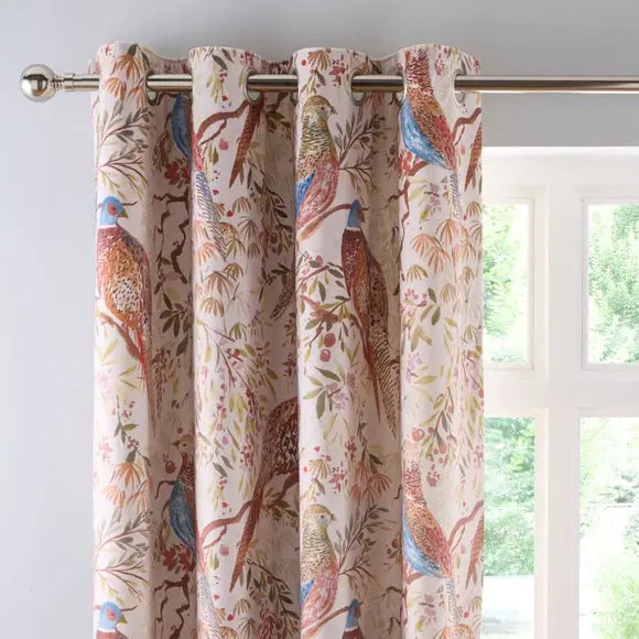 Woodland Pheasant Eyelet Curtains Dunelm