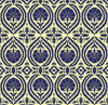 Wallpaper Acanthus and Wreath Blue on Yellow - £37.50 per Sq Metre Long Studio Design