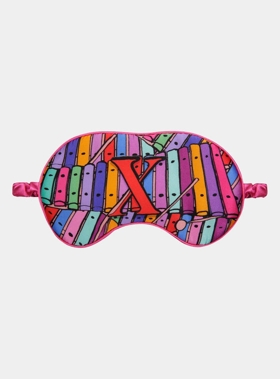 X for Xylophone Silk Eye Mask Jessica Russell Flint