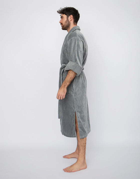 Grey Velour Bathrobe House Babylon