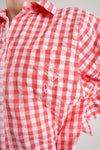 Yew Gingham Check Ethical-Cotton Shirt - Canyon Peach Peachaus