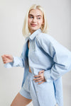 Yew Striped Ethical-Cotton Shirt - Blue Stripe Peachaus