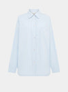 Yew Striped Ethical-Cotton Shirt - Mountain Blue Peachaus