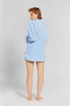 Yew Striped Ethical-Cotton Shirt - Mountain Blue Peachaus