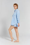 Yew Striped Ethical-Cotton Shirt - Mountain Blue Peachaus