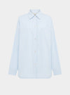 Yew Striped Ethical-Cotton Pyjama Shirt - Mountain Blue