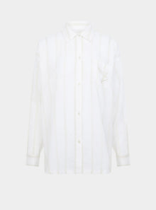  Yew Striped Ethical-Cotton Pyjama Shirt - Summer Sand Beige