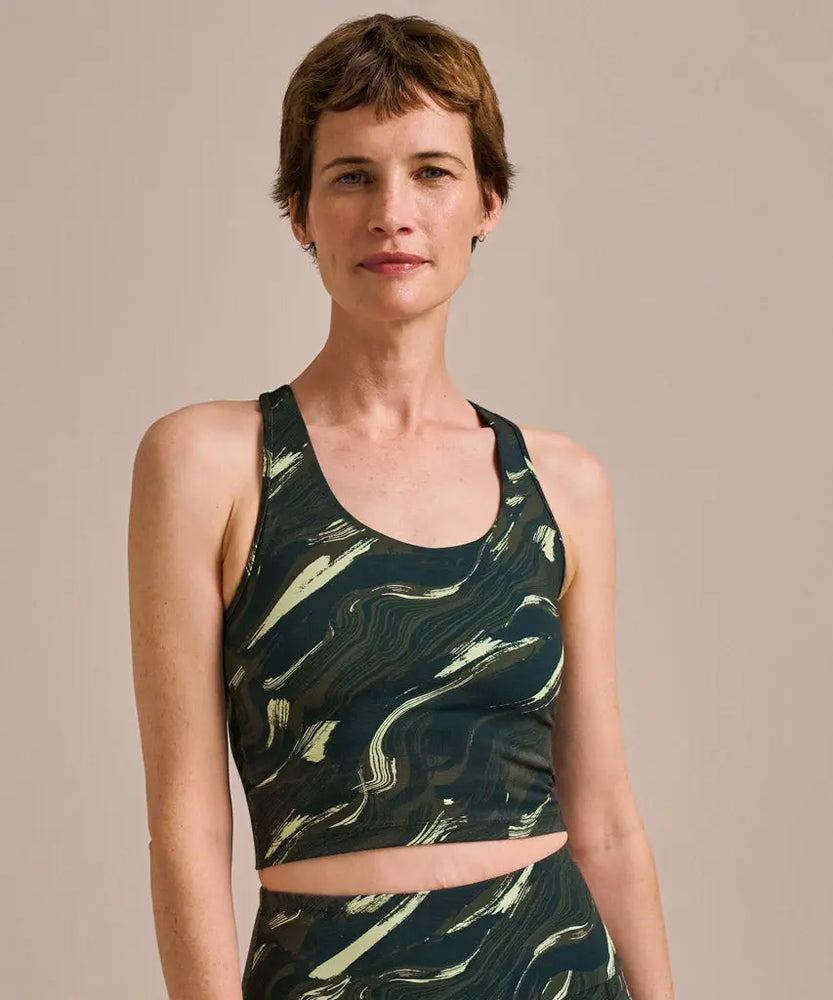 Zebrano Print Longer Enduro Crop Top BAM Clothing