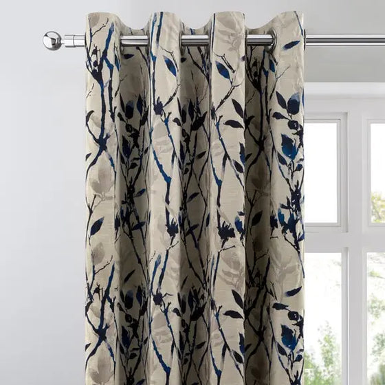 Zen Jacquard Eyelet Curtains Dunelm