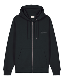  Womens Organic Cotton Relaxed-Fit Zip Hoodie in Jet Black